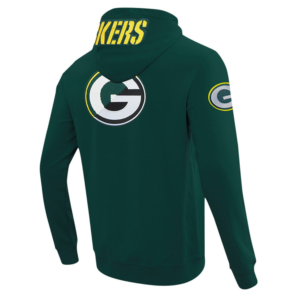 Green Bay Packers Pro Standard Split Logo Double Knit Full-Zip Hoodie - Green Hoodies