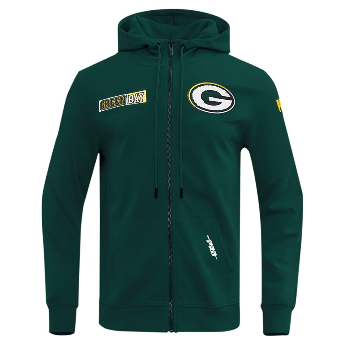 Green Bay Packers Pro Standard Split Logo Double Knit Full-Zip Hoodie - Green Hoodies