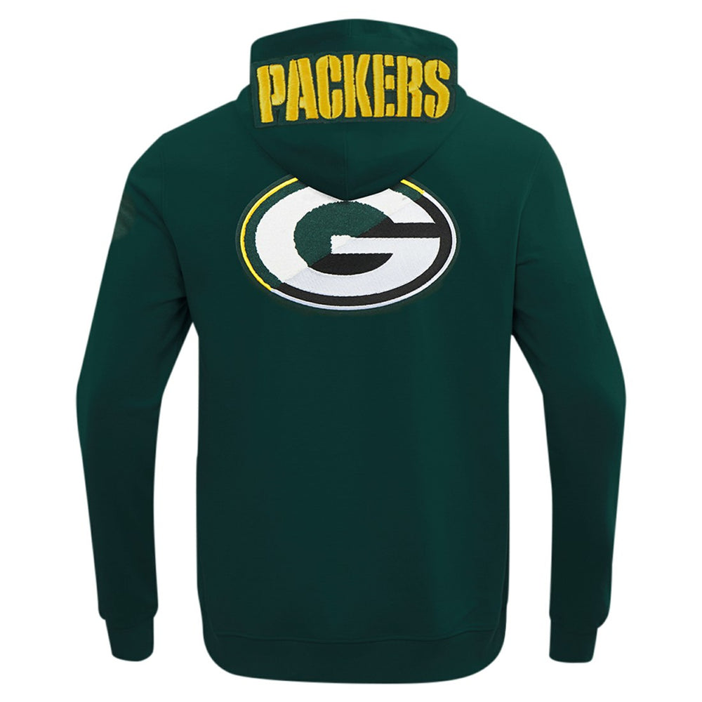 Green Bay Packers Pro Standard Split Logo Double Knit Full-Zip Hoodie - Green Hoodies