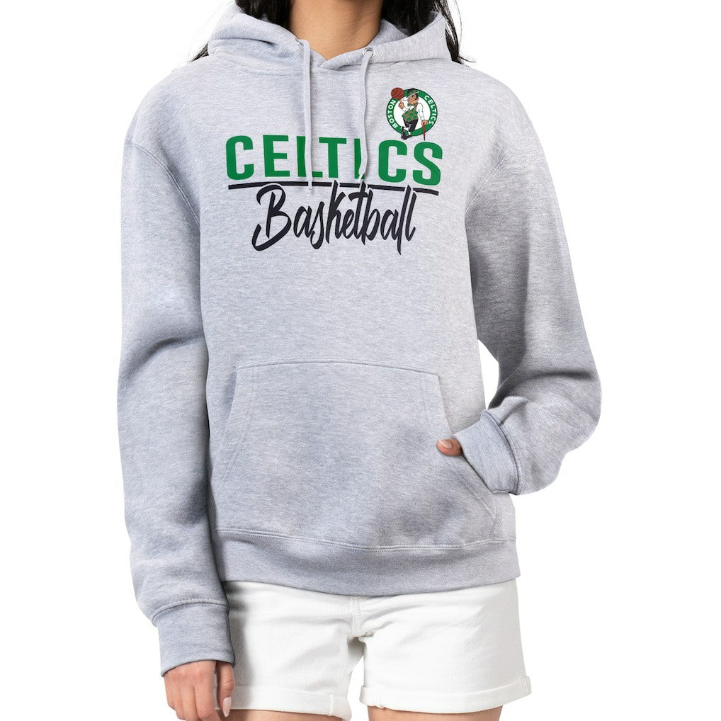 Boston Celtics G-III 4Her by Carl Banks Women's Graphics Fleece Pullover Hoodie Heather Gray outlet