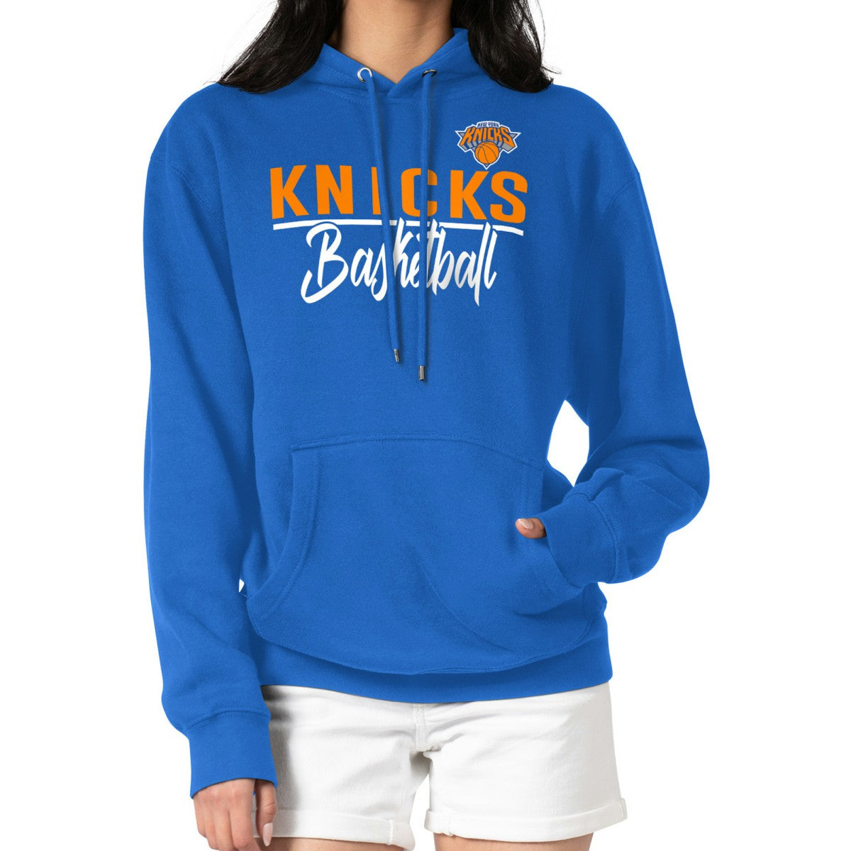 New York Knicks G-III 4Her by Carl Banks Women's Graphics Fleece Pullover Hoodie Blue