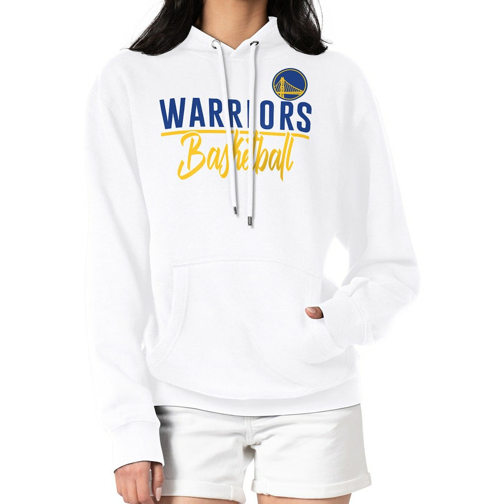 Golden State Warriors G-III 4Her by Carl Banks Women's Graphics Fleece Pullover Hoodie White