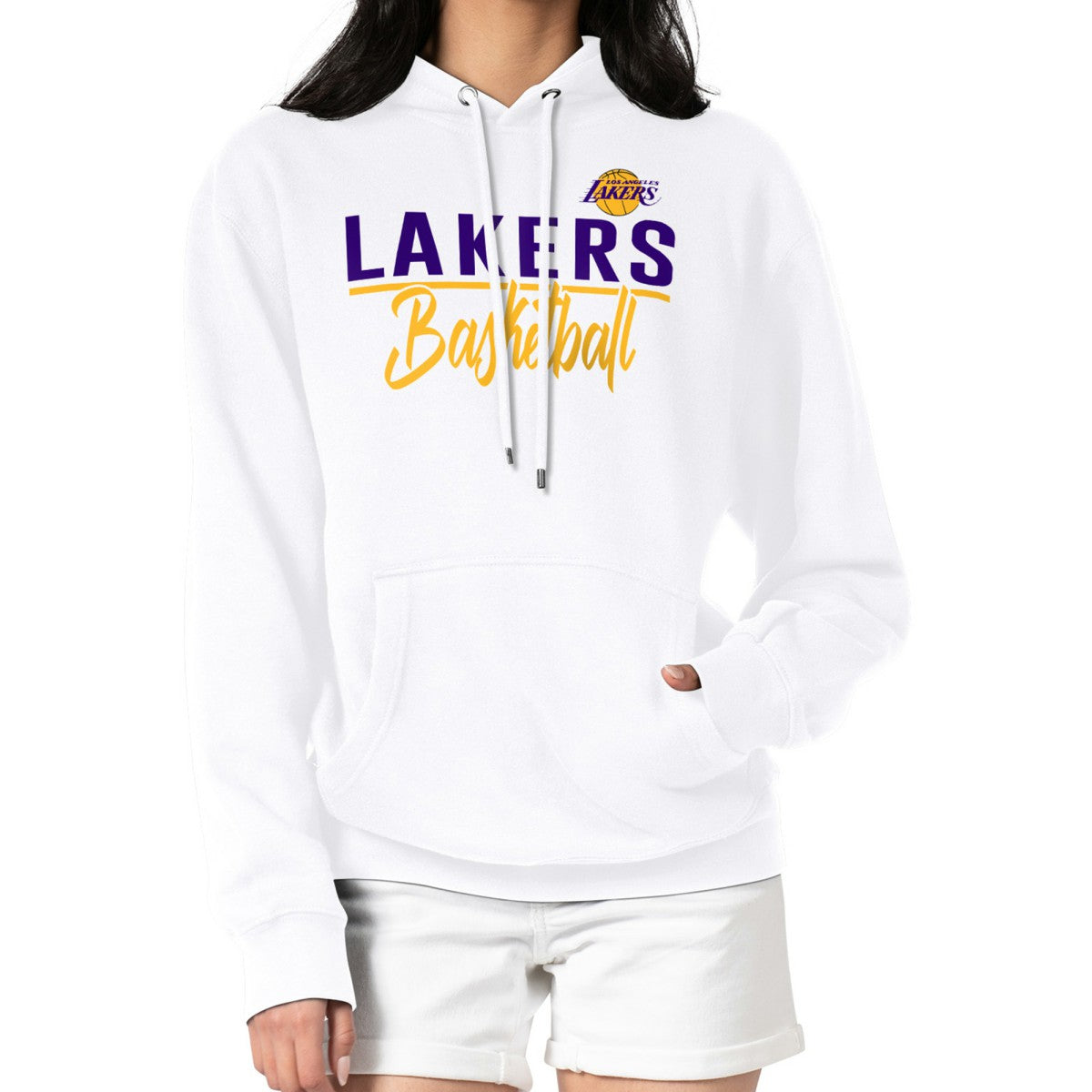 Los Angeles Lakers G-III 4Her by Carl Banks Women's Graphics Fleece Pullover Hoodie White