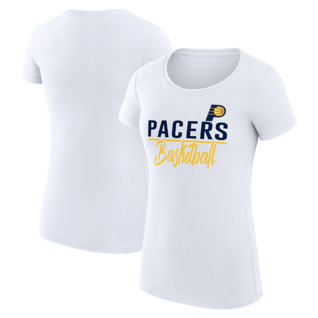 Indiana Pacers G-III 4Her by Carl Banks Women's Super-Slim Fit Lightweight Team Sport V-Neck T-Shirt White