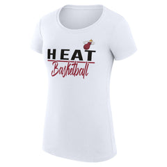 Miami Heat G-III 4Her by Carl Banks Women's Super-Slim Fit Lightweight Team Sport V-Neck T-Shirt White