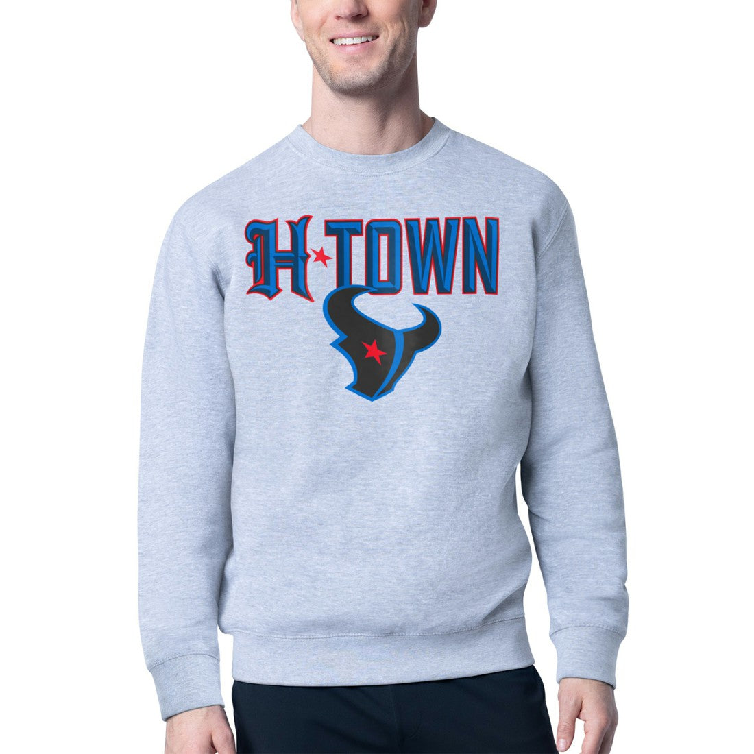 Houston Texans Starter H-Town Graphic Fleece Pullover Sweatshirt - Heather Gray Pullover