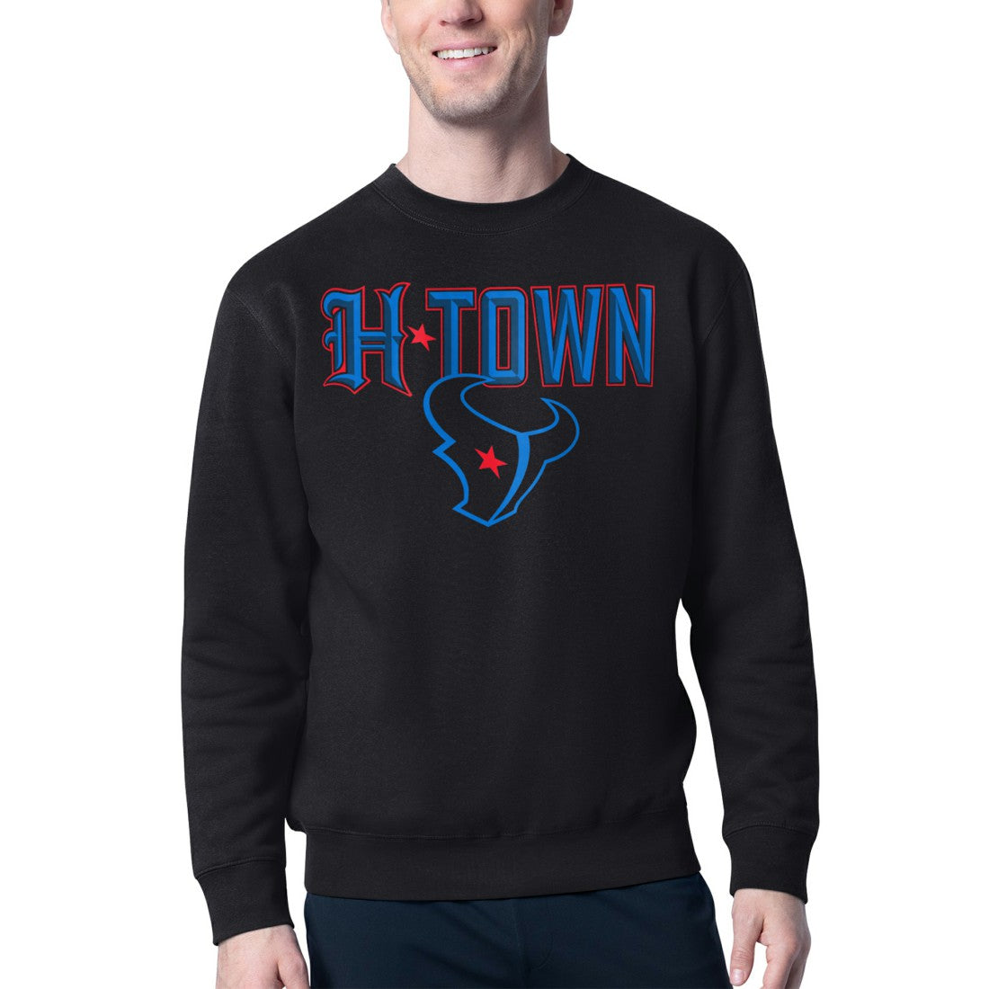 Houston Texans Starter H-Town Graphic Fleece Pullover Sweatshirt - Black Pullover