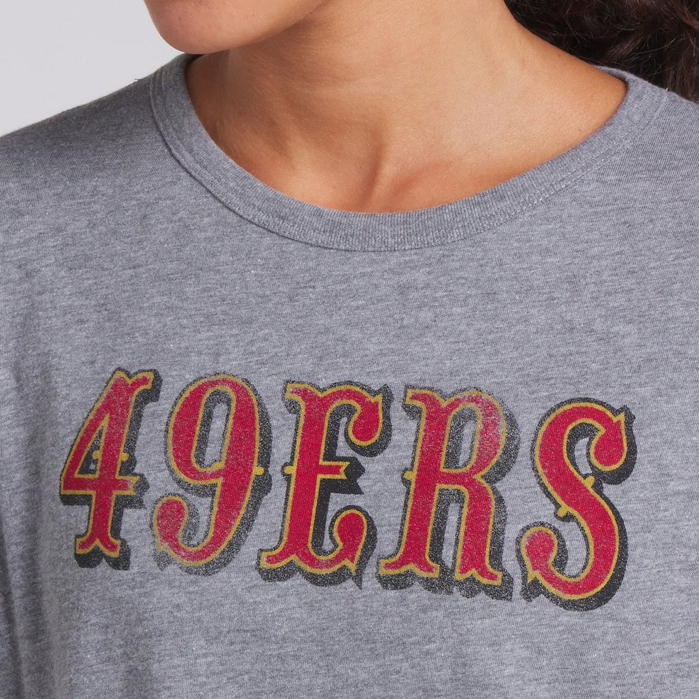 San Francisco 49ers Women's Swing Pass Tri-Blend Boxy T-Shirt - Heather Gray T-shirts