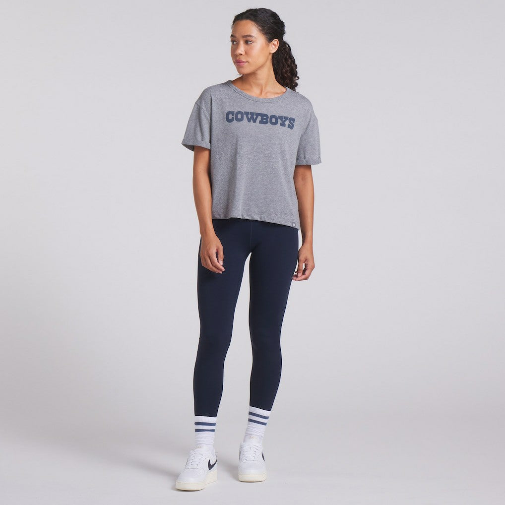 Dallas Cowboys Women's Swing Pass Tri-Blend Boxy T-Shirt - Heather Gray T-shirts