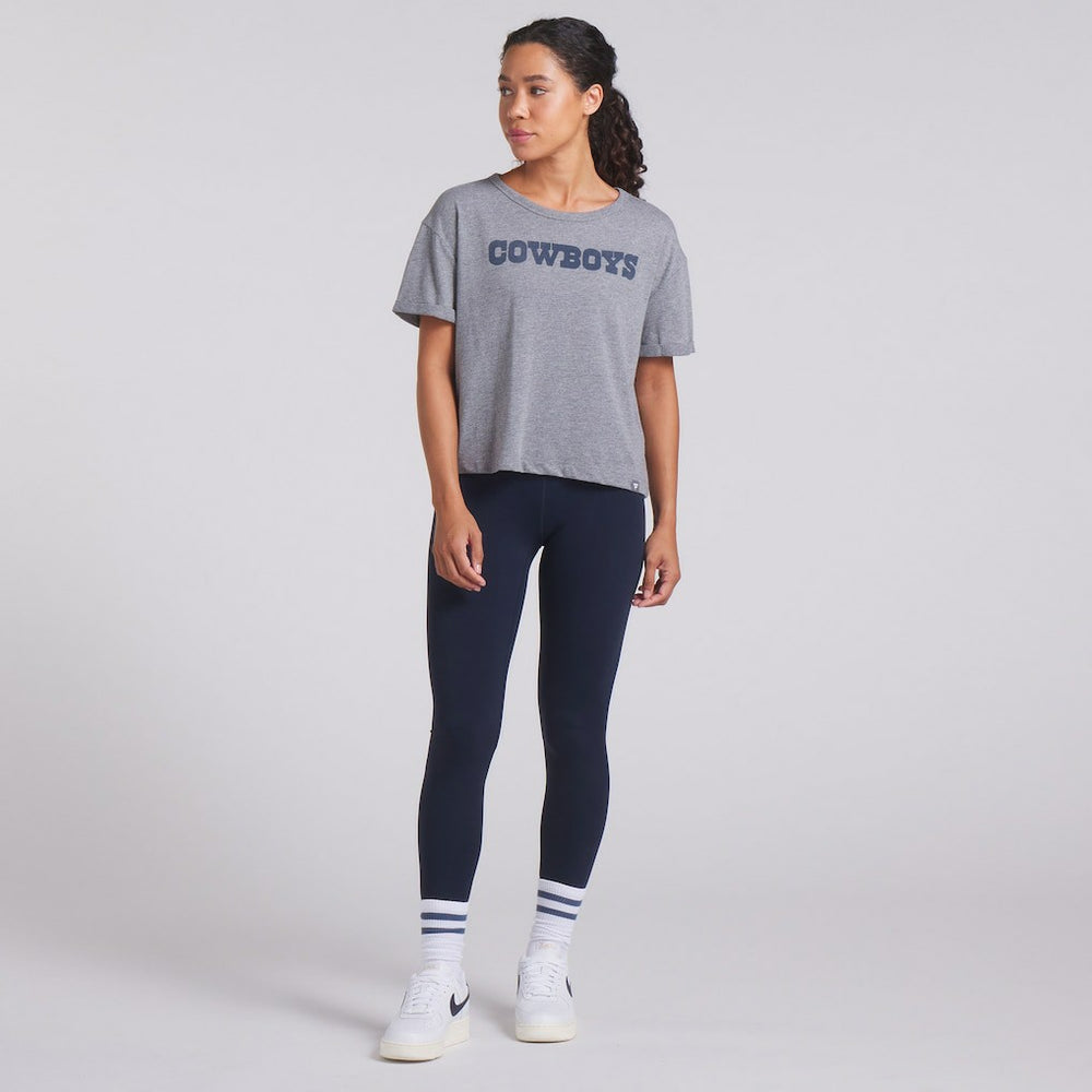 Dallas Cowboys Women's Swing Pass Tri-Blend Boxy T-Shirt - Heather Gray T-shirts