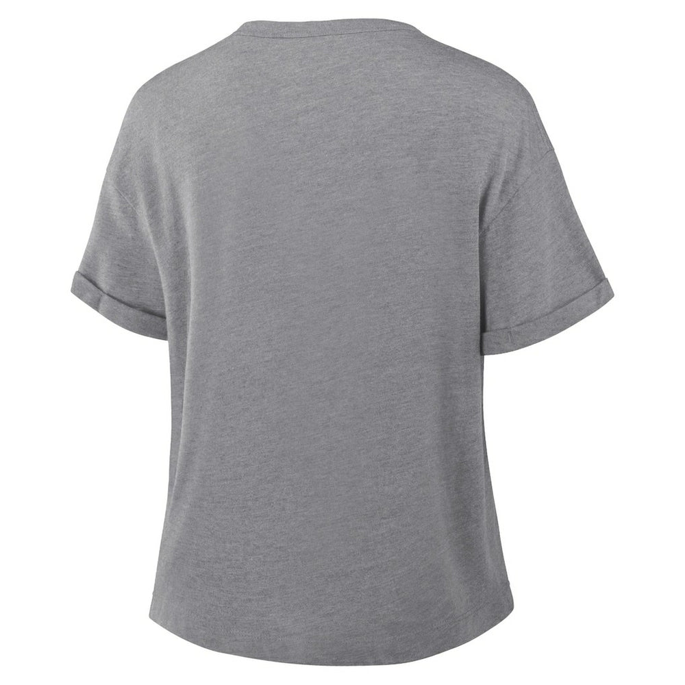 Buffalo Bills Women's Swing Pass Tri-Blend Boxy T-Shirt - Heather Gray T-shirts