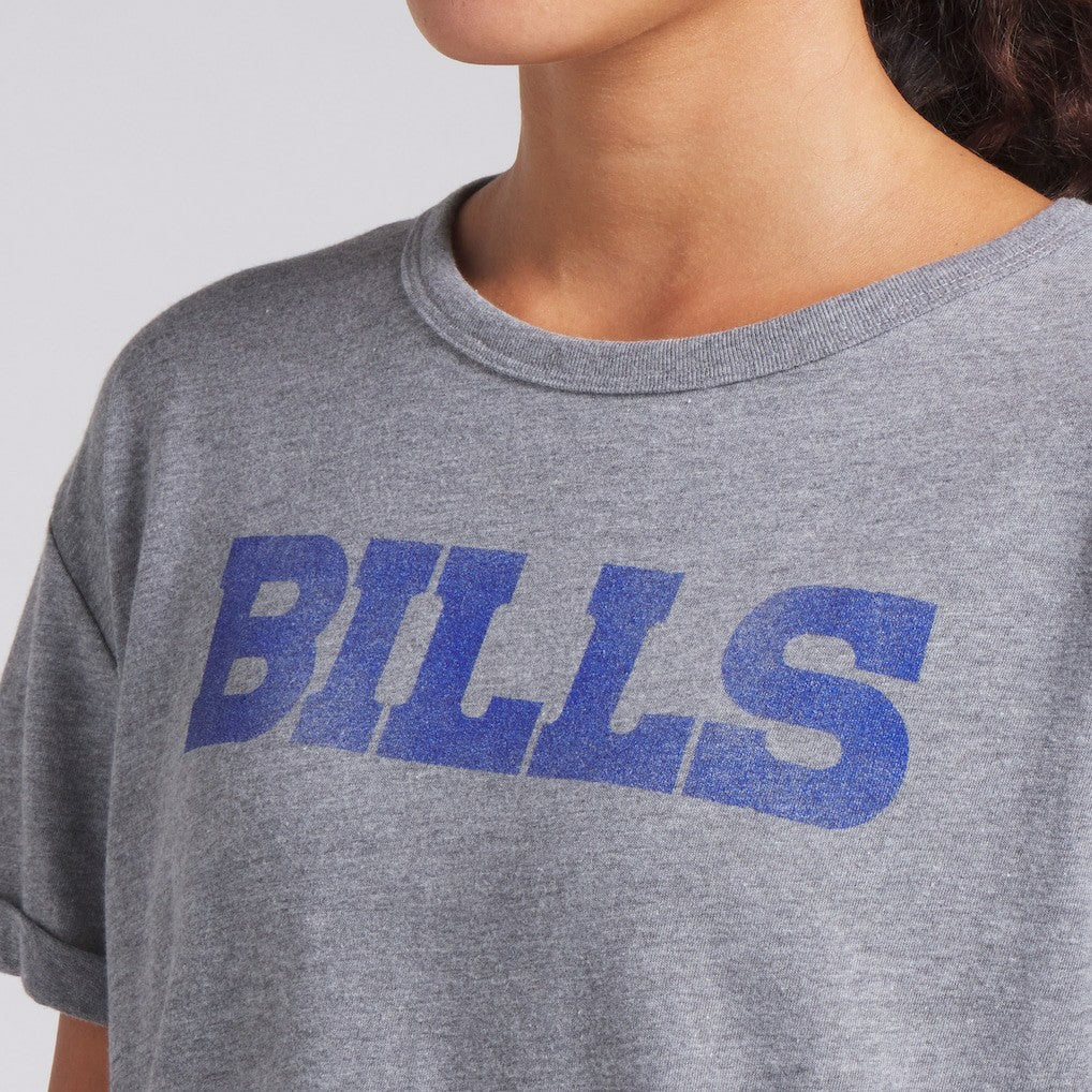 Buffalo Bills Women's Swing Pass Tri-Blend Boxy T-Shirt - Heather Gray T-shirts