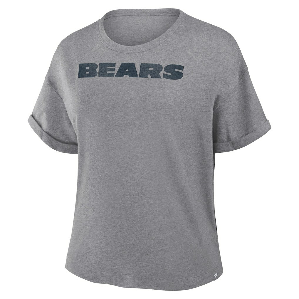 Chicago Bears Women's Swing Pass Tri-Blend Boxy T-Shirt - Heather Gray T-shirts