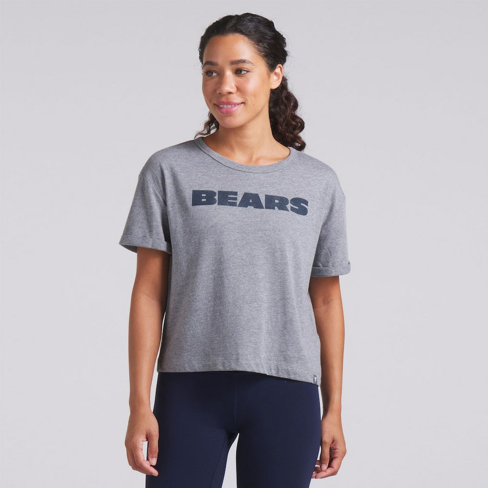 Chicago Bears Women's Swing Pass Tri-Blend Boxy T-Shirt - Heather Gray T-shirts
