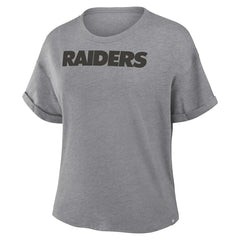Las Vegas Raiders Women's Swing Pass Tri-Blend Boxy T-Shirt - Heather Gray T-shirts