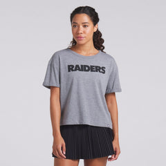 Las Vegas Raiders Women's Swing Pass Tri-Blend Boxy T-Shirt - Heather Gray T-shirts