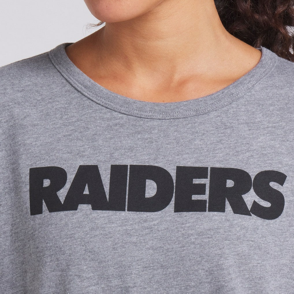 Las Vegas Raiders Women's Swing Pass Tri-Blend Boxy T-Shirt - Heather Gray T-shirts
