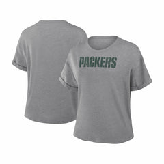 Green Bay Packers Women's Swing Pass Tri-Blend Boxy T-Shirt - Heather Gray T-shirts