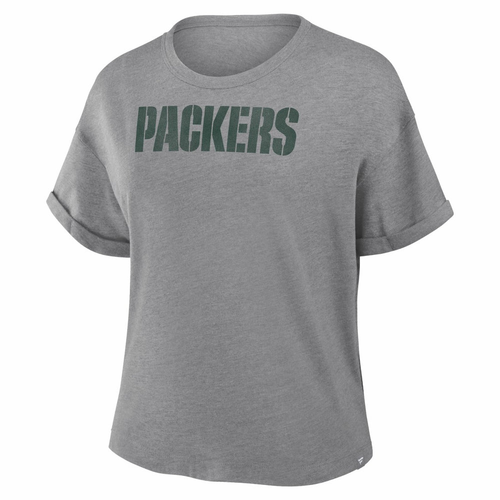Green Bay Packers Women's Swing Pass Tri-Blend Boxy T-Shirt - Heather Gray T-shirts