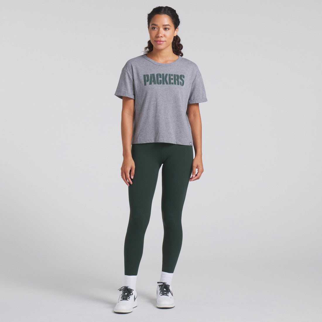 Green Bay Packers Women's Swing Pass Tri-Blend Boxy T-Shirt - Heather Gray T-shirts