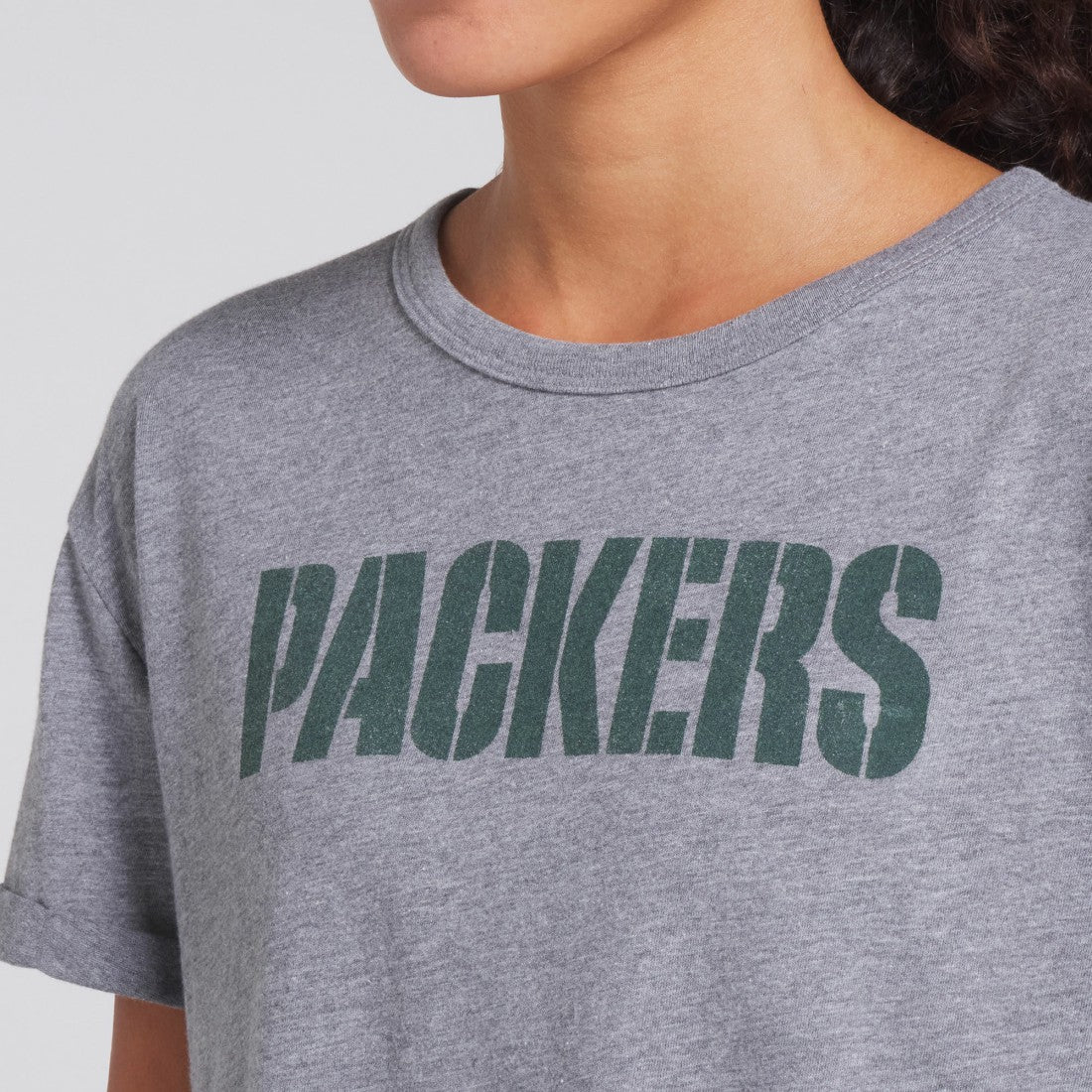 Green Bay Packers Women's Swing Pass Tri-Blend Boxy T-Shirt - Heather Gray T-shirts