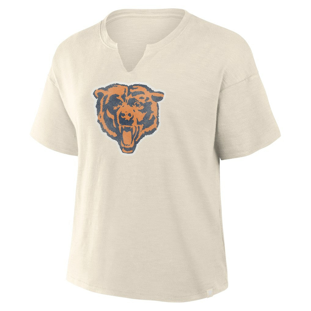 Chicago Bears Women's Trick Play Slub Boxy T-Shirt - Cream T-shirts