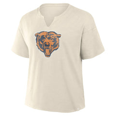 Chicago Bears Women's Trick Play Slub Boxy T-Shirt - Cream T-shirts