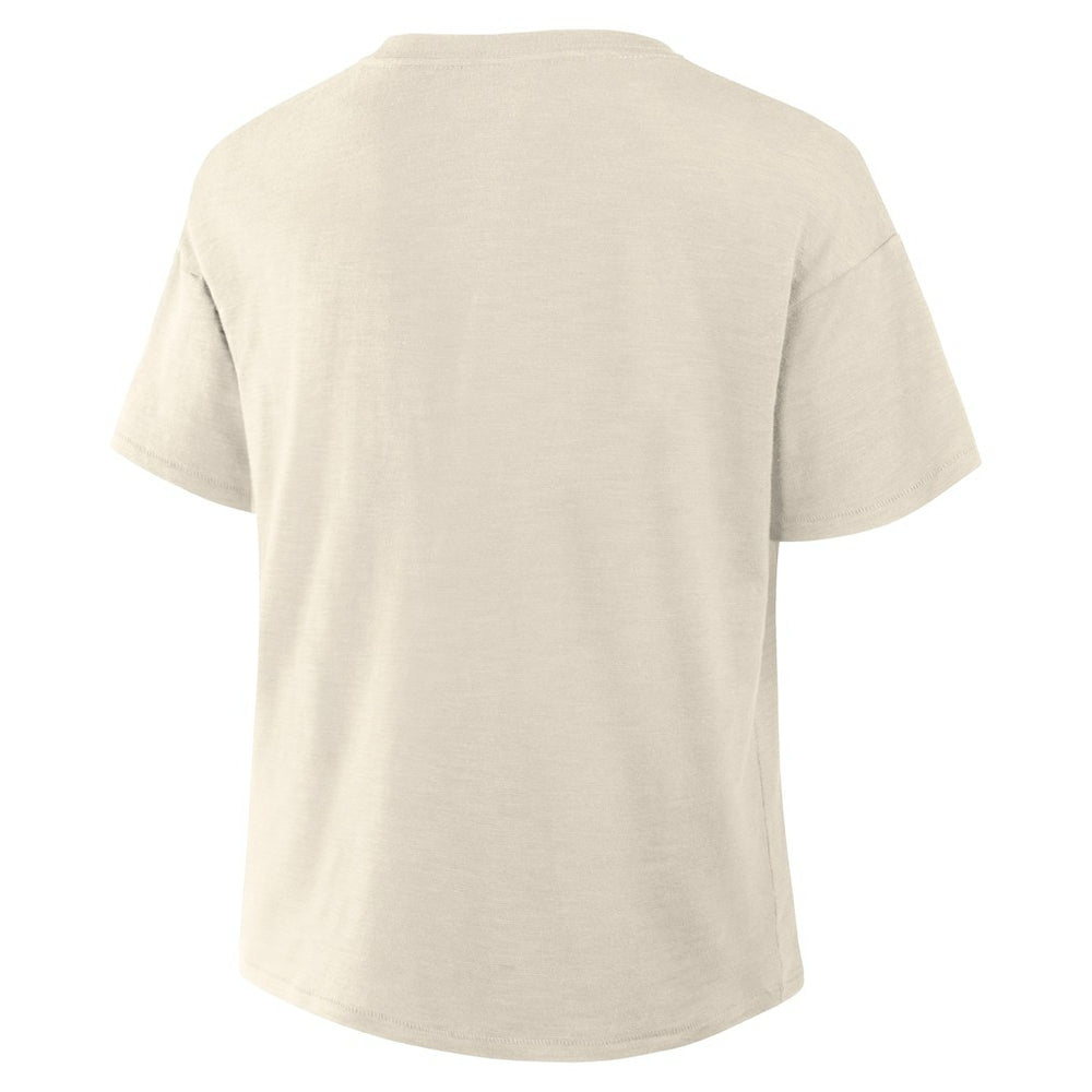 Chicago Bears Women's Trick Play Slub Boxy T-Shirt - Cream T-shirts