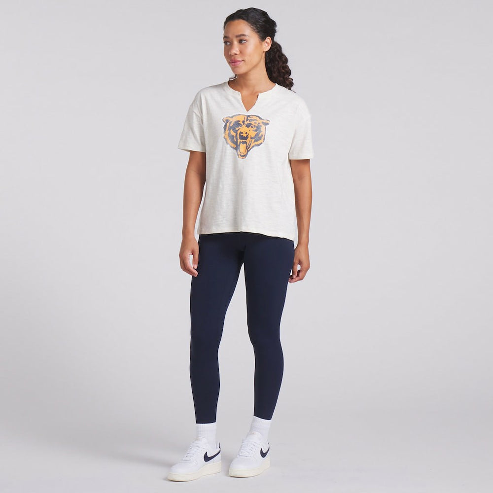 Chicago Bears Women's Trick Play Slub Boxy T-Shirt - Cream T-shirts