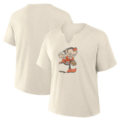 Cleveland Browns Women's Trick Play Slub Boxy T-Shirt - Cream T-shirts