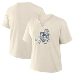 Dallas Cowboys Women's Trick Play Slub Boxy T-Shirt - Cream T-shirts