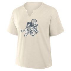 Dallas Cowboys Women's Trick Play Slub Boxy T-Shirt - Cream T-shirts