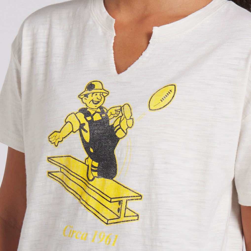 Pittsburgh Steelers Women's Trick Play Slub Boxy T-Shirt - Cream T-shirts