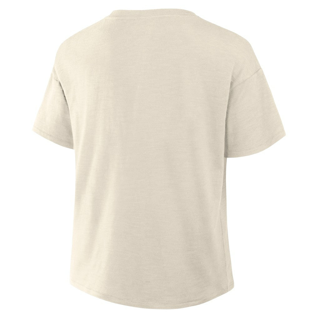 Green Bay Packers Women's Trick Play Slub Boxy T-Shirt - Cream T-shirts