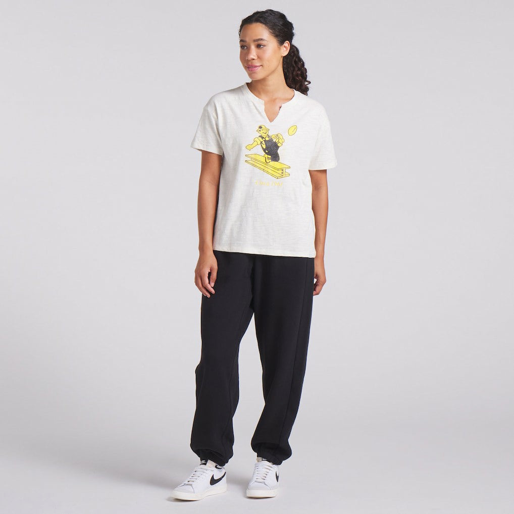 Green Bay Packers Women's Trick Play Slub Boxy T-Shirt - Cream T-shirts