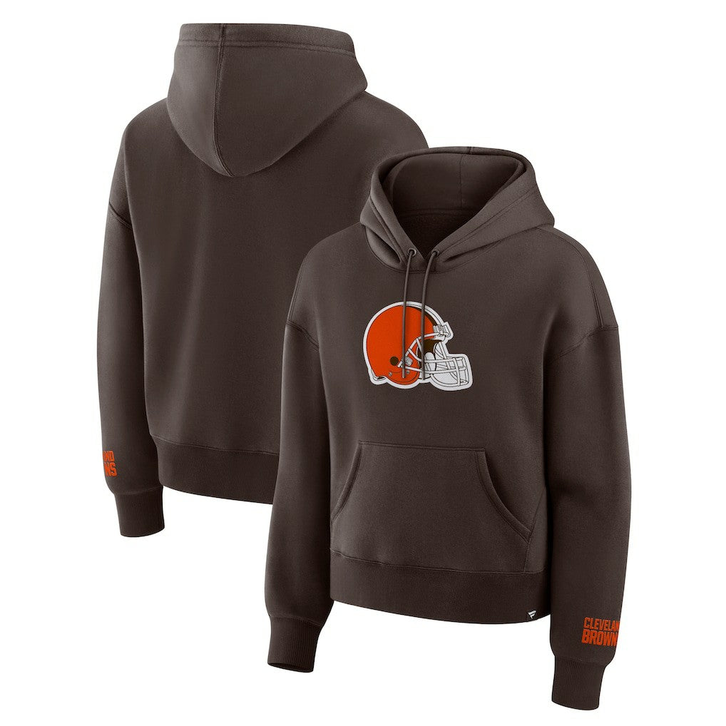 Cleveland Browns Women's Legacy Fleece Pullover Hoodie - Brown Hoodies