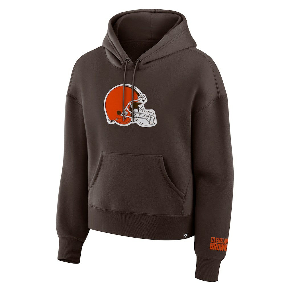 Cleveland Browns Women's Legacy Fleece Pullover Hoodie - Brown Hoodies