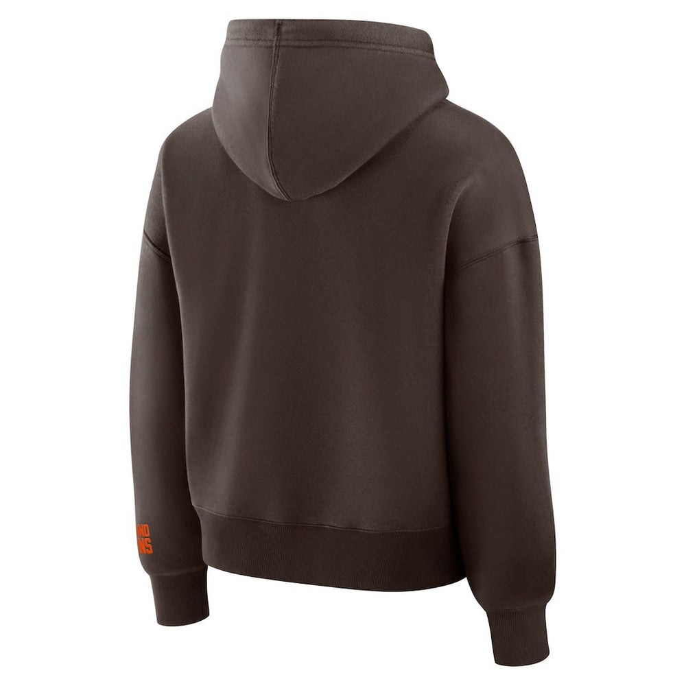 Cleveland Browns Women's Legacy Fleece Pullover Hoodie - Brown Hoodies