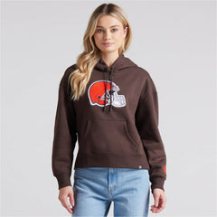 Cleveland Browns Women's Legacy Fleece Pullover Hoodie - Brown Hoodies