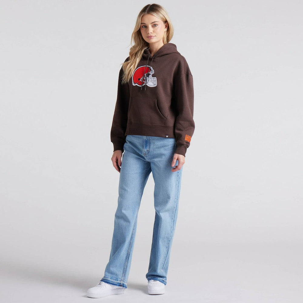 Cleveland Browns Women's Legacy Fleece Pullover Hoodie - Brown Hoodies