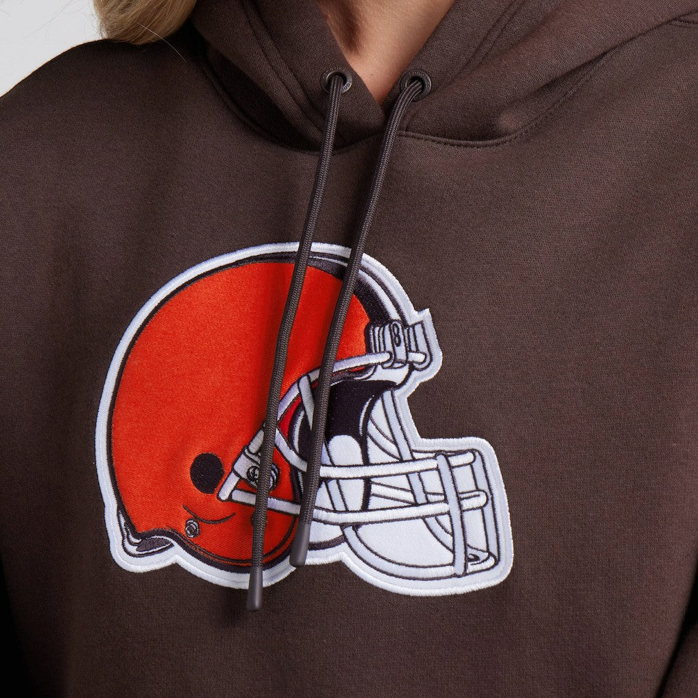 Cleveland Browns Women's Legacy Fleece Pullover Hoodie - Brown Hoodies
