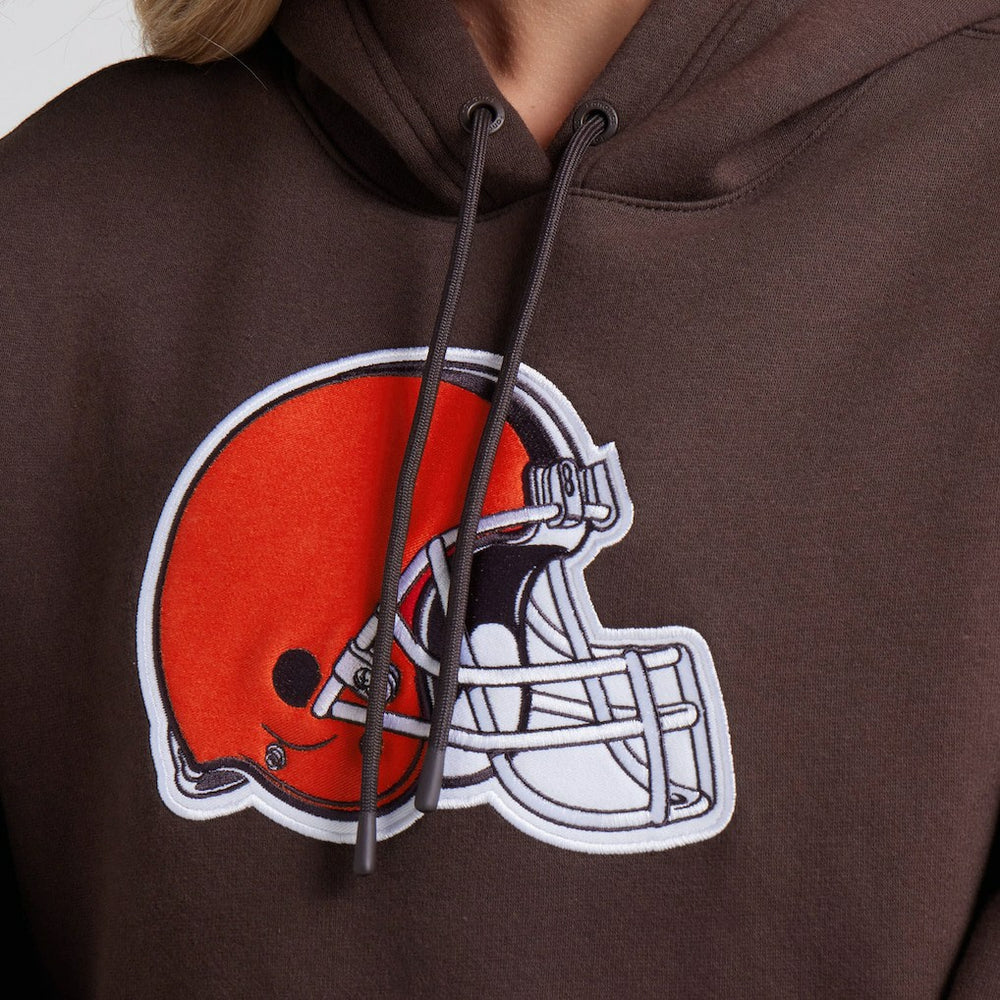 Cleveland Browns Women's Legacy Fleece Pullover Hoodie - Brown Hoodies