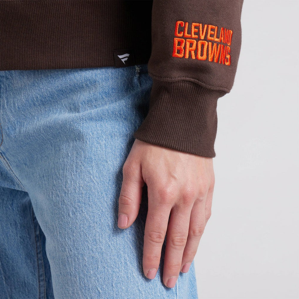 Cleveland Browns Women's Legacy Fleece Pullover Hoodie - Brown Hoodies