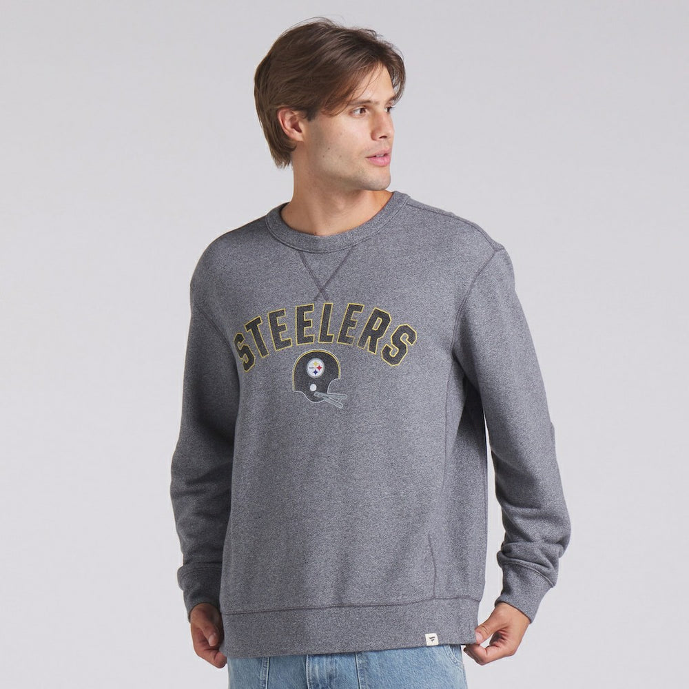 Pittsburgh Steelers Loop Terry Pullover Sweatshirt - Heather Gray Pullover