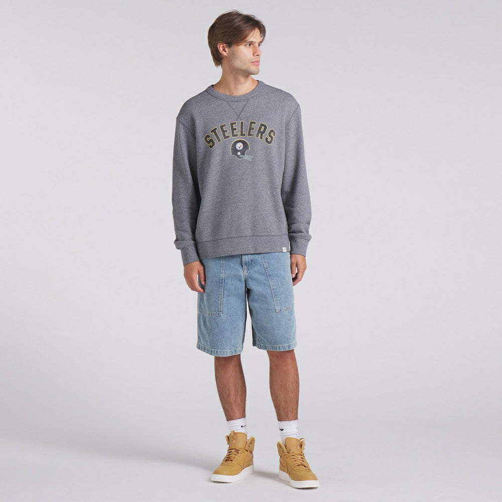Pittsburgh Steelers Loop Terry Pullover Sweatshirt - Heather Gray Pullover