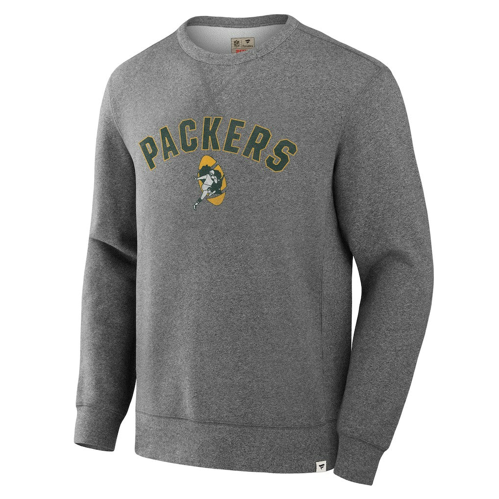 Green Bay Packers Loop Terry Pullover Sweatshirt - Heather Gray Pullover