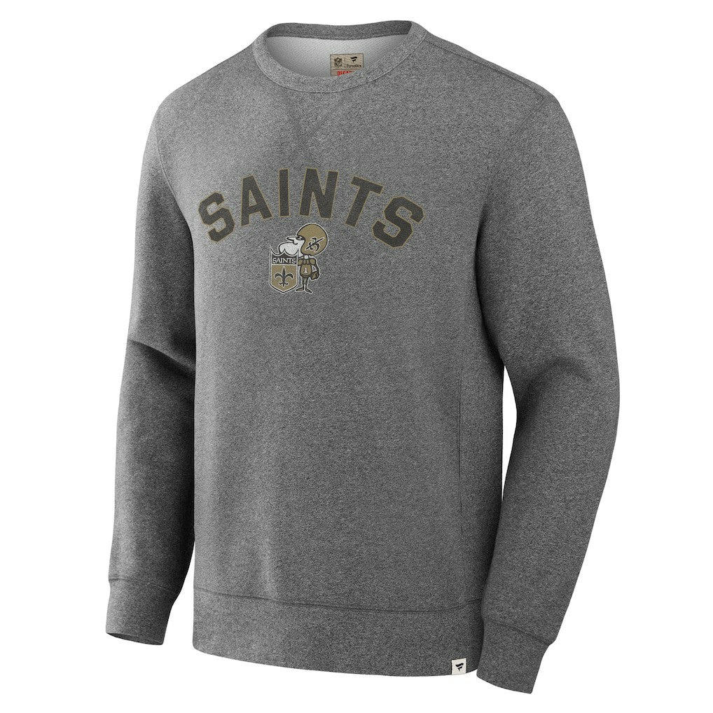New Orleans Saints Loop Terry Pullover Sweatshirt - Heather Gray Pullover