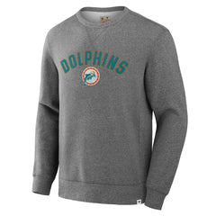 Miami Dolphins Loop Terry Pullover Sweatshirt - Heather Gray Pullover