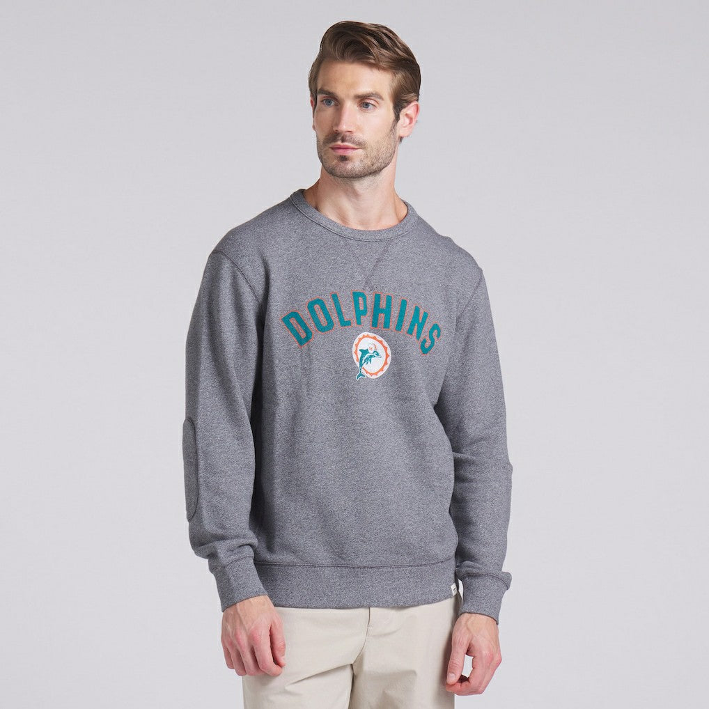 Miami Dolphins Loop Terry Pullover Sweatshirt - Heather Gray Pullover