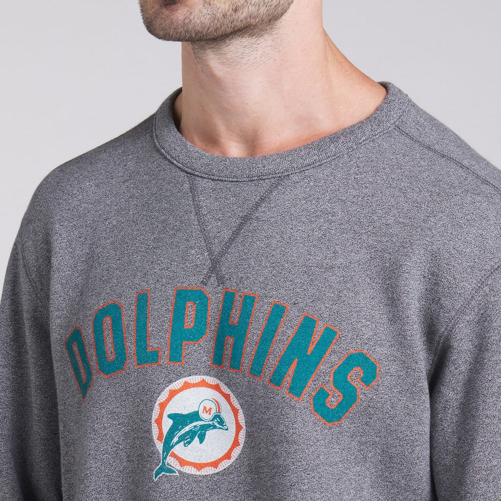 Miami Dolphins Loop Terry Pullover Sweatshirt - Heather Gray Pullover